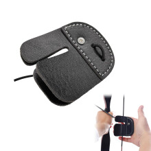 Archery Finger Tab Double Layer Protective Pad Black 1 Piece