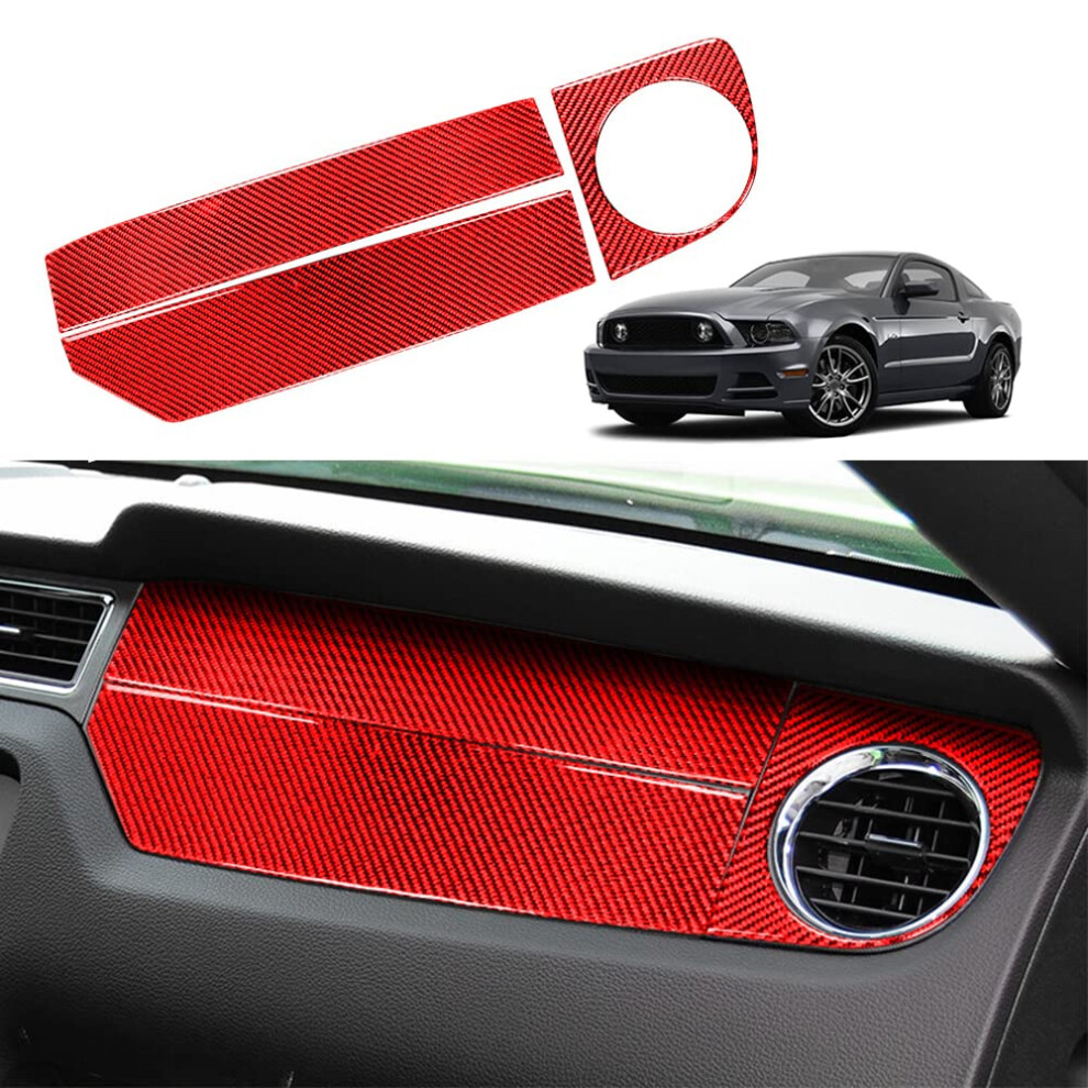 Carbon Fiber Copilot Center Consoles Instrument Panel Sticker Decal Cover For Ford Mustang 2009 2014 6276012711126