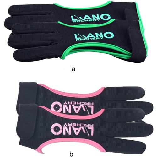 Archery Finger Guard Professional Adjustable Decorative Useful Three Finger Glove Practical Practical Shooting Gloves Green M 2