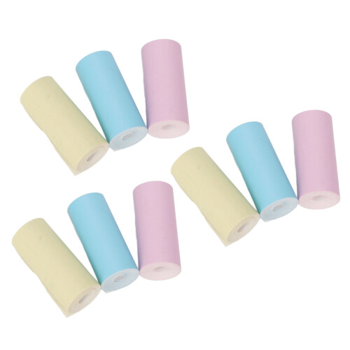 9 Pcs Mini Printing Paper Roll Different Colors 2