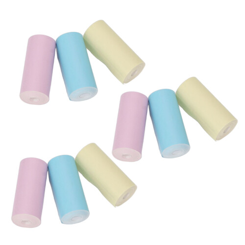 9 Pcs Mini Printing Paper Roll Different Colors 1