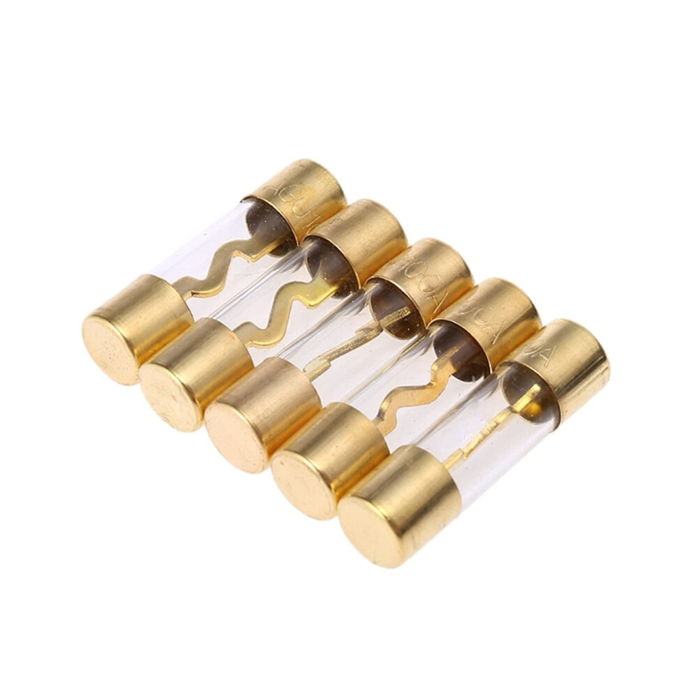 5Pcs Plated Glass Agu Fuse Fuses Pack Car Audio Amp Amplifier 60/80 /100 Amp (Color : 100 Amp) Gold 6276012711935