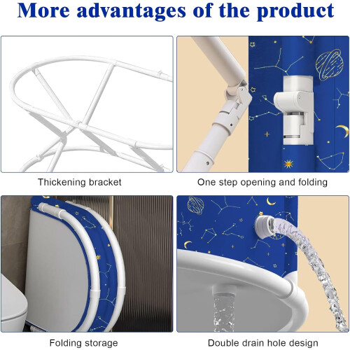 Bathtub, Foldable Bathtub-Installation Free, Thickening Bracket, Folding Therapy Tub 1