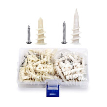 Expansion Screw Bolts,100pcs Plastic Expansion Tube SelfDrilling Drywall Anchors Screw Plasterboard Nylon Anchors Home Curtain Drywall Tool