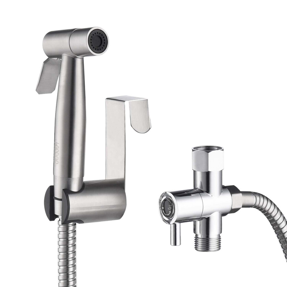Enhance Hygiene With Handheld Toilet Bidet Sprayer, Dual Pressure Modes, Rustproof Metal Design For Cleaning, Silver 6276012712772