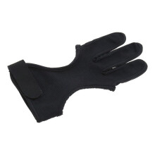 S/M Archery Glove 3 Finger Shooting Hunting Leather Gloves Adjustable NonSlip Black