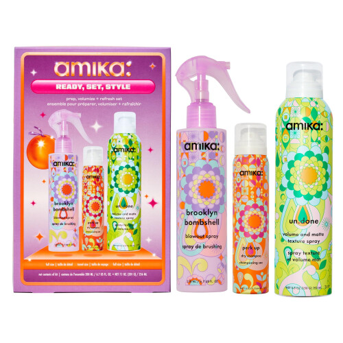 amika ready set-stijl: prep volume + verversingsset