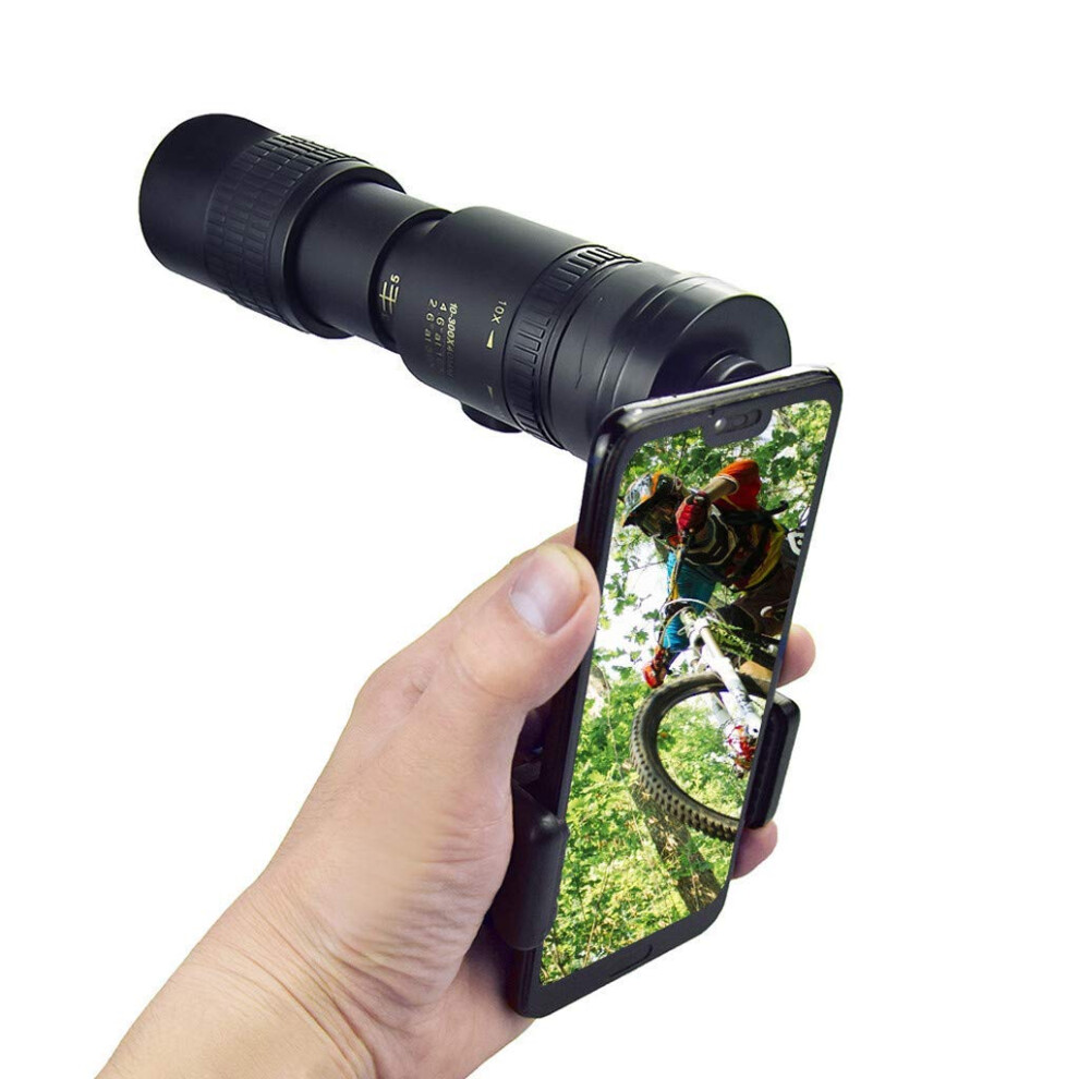 Monocular Telescope, 4K 10-300X40mm Telephoto Zoom, Fogproof With Smartphone Holder & Tripod 6276012678283