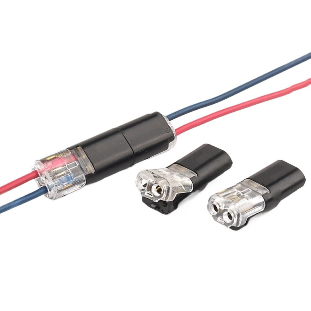 10Pcs 2 Pin 2 Way Compact Wire Terminals, No Wire-Stripping Required, Toolless Spring Wire Connectors, Quick Splice 6276012713526
