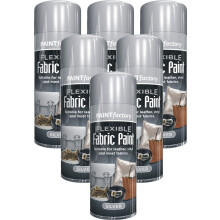 6 x 200ml Silver Fabric Spray Paint Flexible Leather Vinyl Clothes Textile