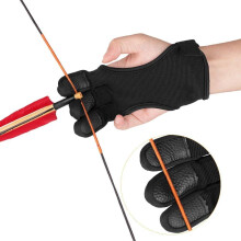 Unisex Leather 3 Finger Archery Gloves for Teenagers Adults Beginners