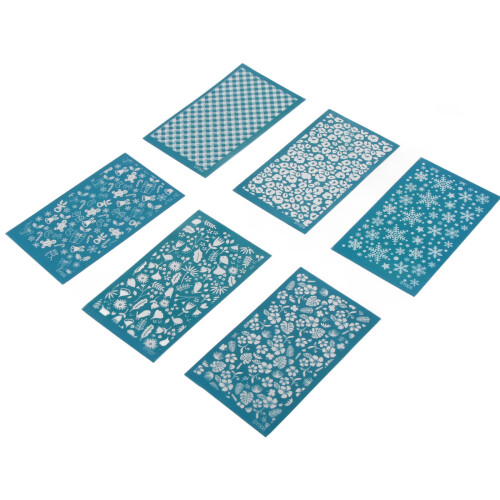 6pcs Polymer Clay Silk Screen Stencils Clay 1