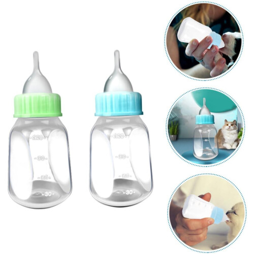 Sets Pet Feeding Supplies Cat Nursing Bottle Sturdy Plastic for Small Pets 2