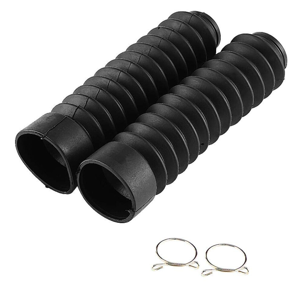Front Fork Cover, 205X42mm Motorcycle Front Fork Cover Gaiters Boots Shock Damping Dust Cover(Black) Black 6276012714059