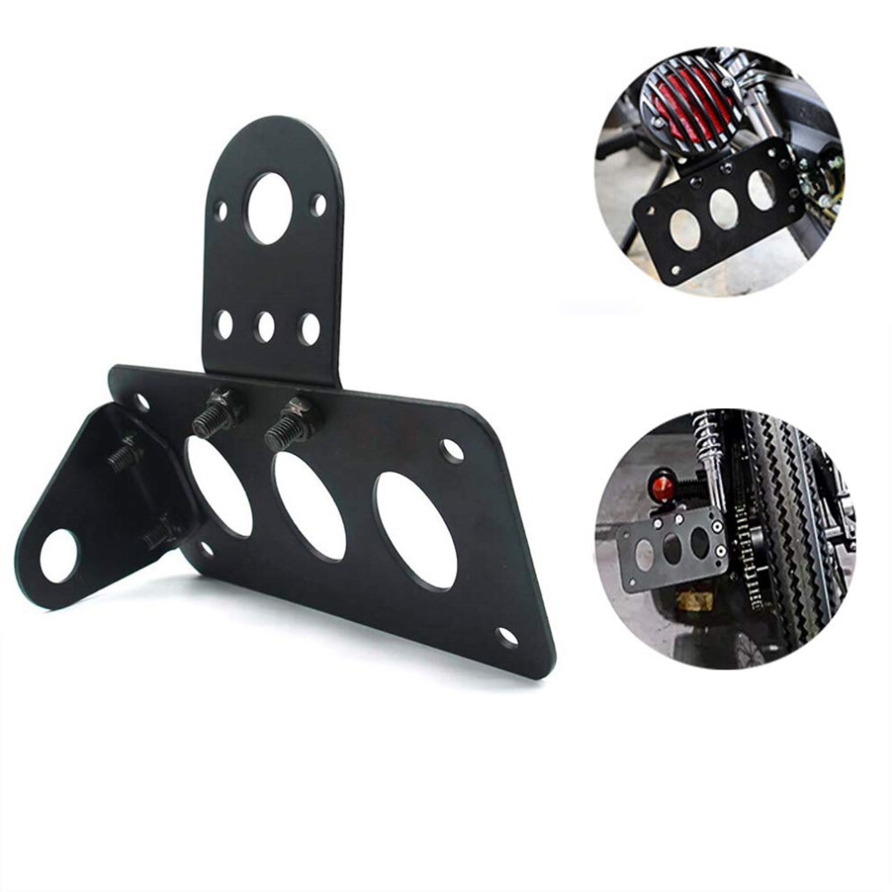 Side Mount License Plate Bracket, Horizontal Vertical Side Mount License Plate Bracket, Motorcycle Side License Tail Relocator(Without S) Light 6276012678948