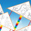 Blank Triangle Kite DIY Children Doodle Coloring 15