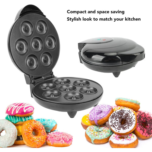Mini Donut Maker for Kids Breakfast Waffle Sandwich and More Snacks, Electric 1