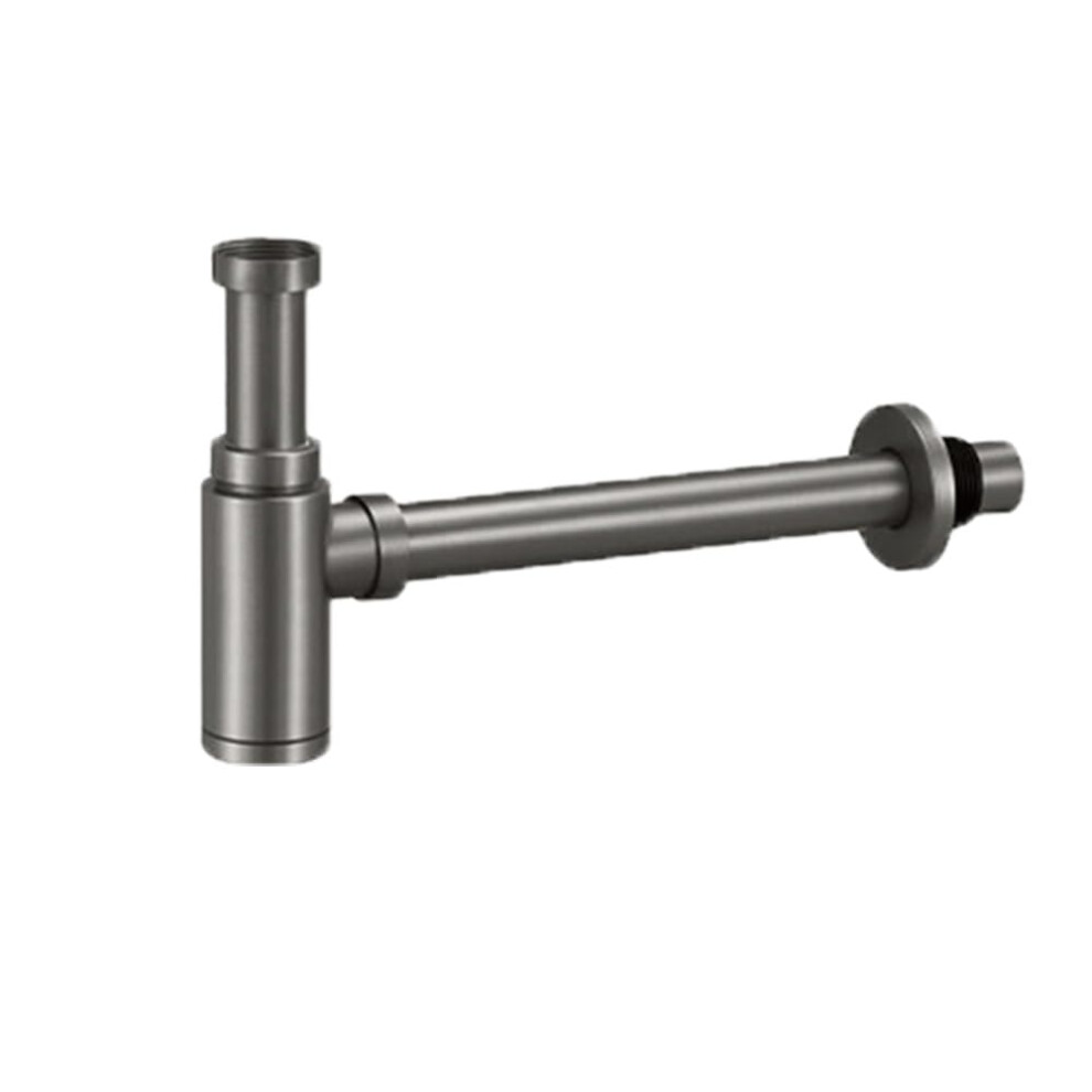 304 Stainless Steel Bathroom Sink Stopper P-Trap, Odorless Wall Drain With G1-1/4 Interface (Gunmetal Gray) 6276012680231