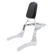 Motorcycle Accessories Sissy Bar Backrest With Luggage Rack Pad Compatible For Kawasaki Vulcan 900 VN900 Custom Classic 1996 Chrome