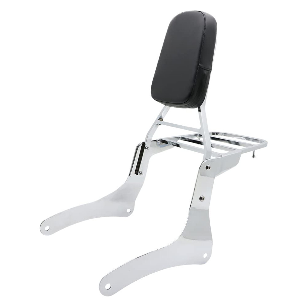 Motorcycle Accessories Sissy Bar Backrest With Luggage Rack Pad Compatible For Kawasaki Vulcan 900 Vn900 Custom Classic 1996 Chrome 6276012715759