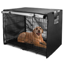 Dog Crate Cover 49 inch Double Door, Dog Kennel Indoor, with Air Vent Window