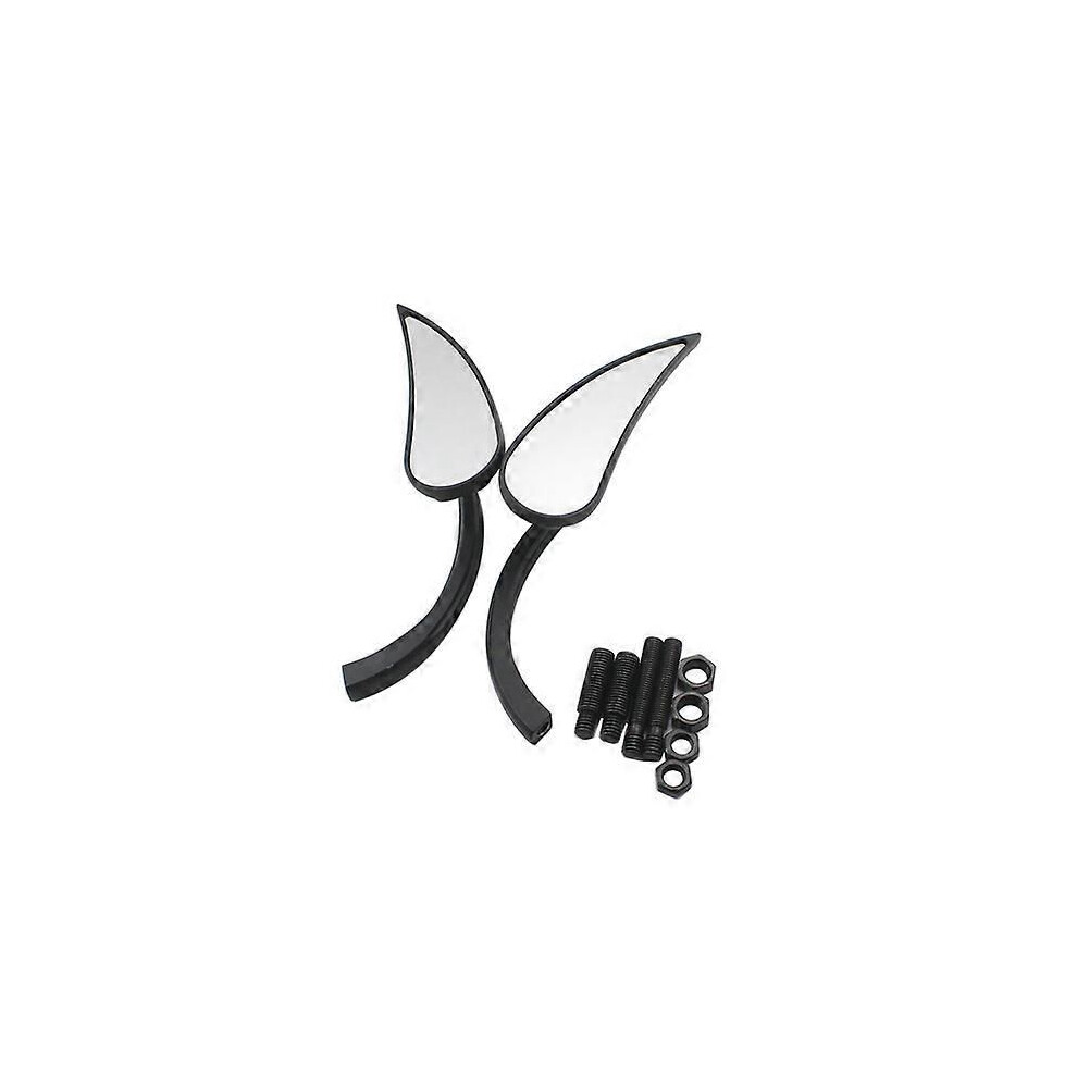 (Black Mirrors)QX Motorcycle 8mm Mini Rear View Mirrors For Harley Sportster Cruiser Chopper Softail