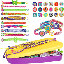 Friendship Bracelet Making Kit, Arts and Crafts for Kids Ages 6-12, DIY Bracelet Making for Kids, Girl Toys 6 7 8 9 10 11 12, Kids Travel Activity Set