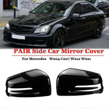 1 Pair Door Mirror Covers Side Mirror Caps for - C E S Class W204 W212 W221 CLA GLA 2009-2013 Gloss