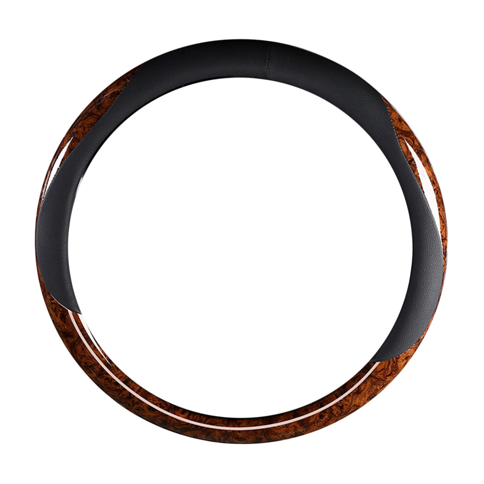 38Cm Faux Leather Carbon Fiber Steering Cover Brown 7891327696310