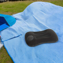 (Blacks) Inflatable Beach Cushion & Camping Pillow - Portable Travel Pillow With Coral Fleece Fabric, Suitable For Travel, Beach, Office & Home Use