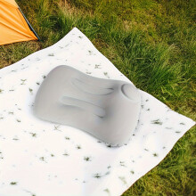 (grgys) Inflatable Beach Cushion & Camping Pillow - Portable Travel Pillow With Coral Fleece Fabric, Suitable For Travel, Beach, Office & Home Use