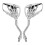 motorcycle rearview mirrors 8mm 10mm thread skeleton skull handlebar reflector 2
