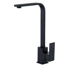 360 Degree Rotation Matte Black Kitchen Faucets Deck Mounted Hot and Cold Water Mixer Spout Single Handle Water Taps(Matte Black)