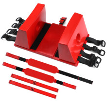 Head Immobilizer for Backboard, Spine Board with Adjustable Straps, Universal Head Supports, Red