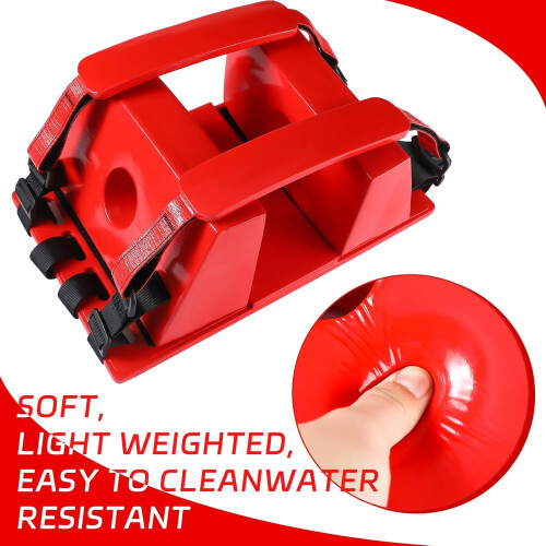 Head Immobilizer for Backboard, Spine Board with Adjustable Straps, Universal Head Supports, Red 2