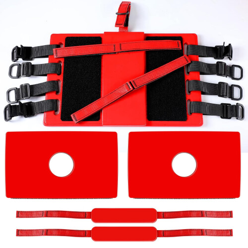 Head Immobilizer for Backboard, Spine Board with Adjustable Straps, Universal Head Supports, Red 1