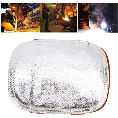 Welding Hand Pad, Reflective Aluminized Back Heat Shield, Split Cowhide Leather 1