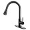 Matte Black Brass One-Handle High Arc Pulldown Kitchen Faucet - Easy to Install, Leak-Proof 1