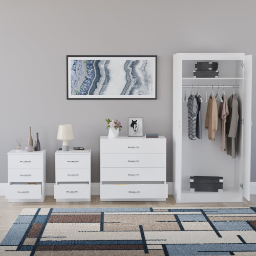 Vida Designs (White) Riano 4 Piece Bedroom Set 23 2