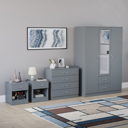 Vida Designs (Grey) Riano 4 Piece Bedroom Set 13