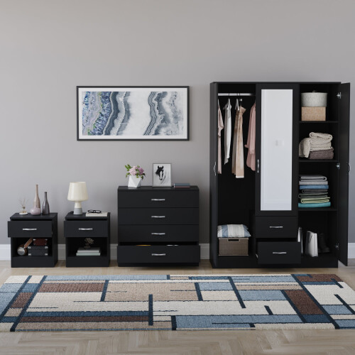Vida Designs (Black) Riano 4 Piece Bedroom Set 13 2