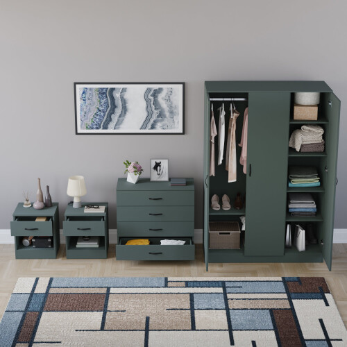 Vida Designs (Jasper Green) Riano 4 Piece Bedroom Set 7 2