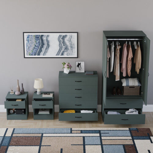 Vida Designs (Jasper Green) Riano 4 Piece Bedroom Set 2 2