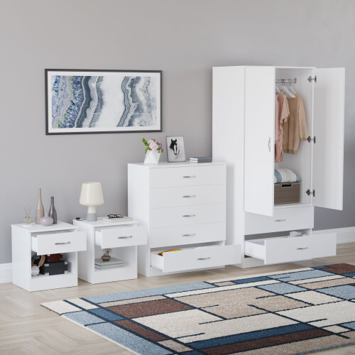 Vida Designs (White) Riano 4 Piece Bedroom Set 2 1