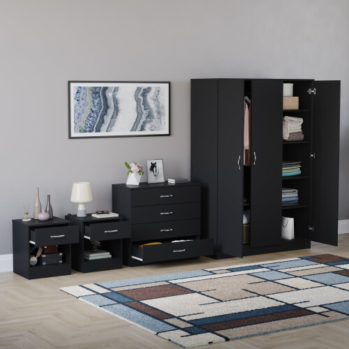 Vida Designs (Black) Riano 4 Piece Bedroom Set 7 1