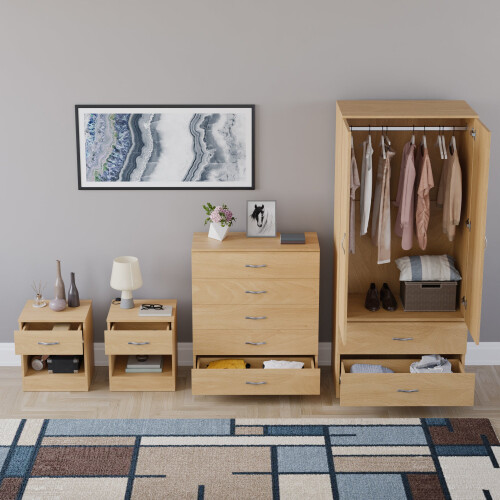 Vida Designs (Pine) Riano 4 Piece Bedroom Set 2 2