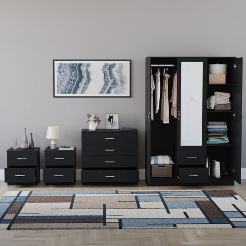 Vida Designs (Black) Riano 4 Piece Bedroom Set 15 2