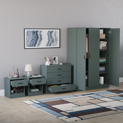 Vida Designs (Jasper Green) Riano 4 Piece Bedroom Set 7 1