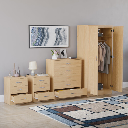 Vida Designs (Pine) Riano 4 Piece Bedroom Set 24 1