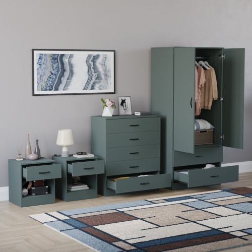 Vida Designs (Jasper Green) Riano 4 Piece Bedroom Set 2 1